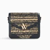 Vanessa Wu Petit Sac Cartable Aline Noir Et Beige Best