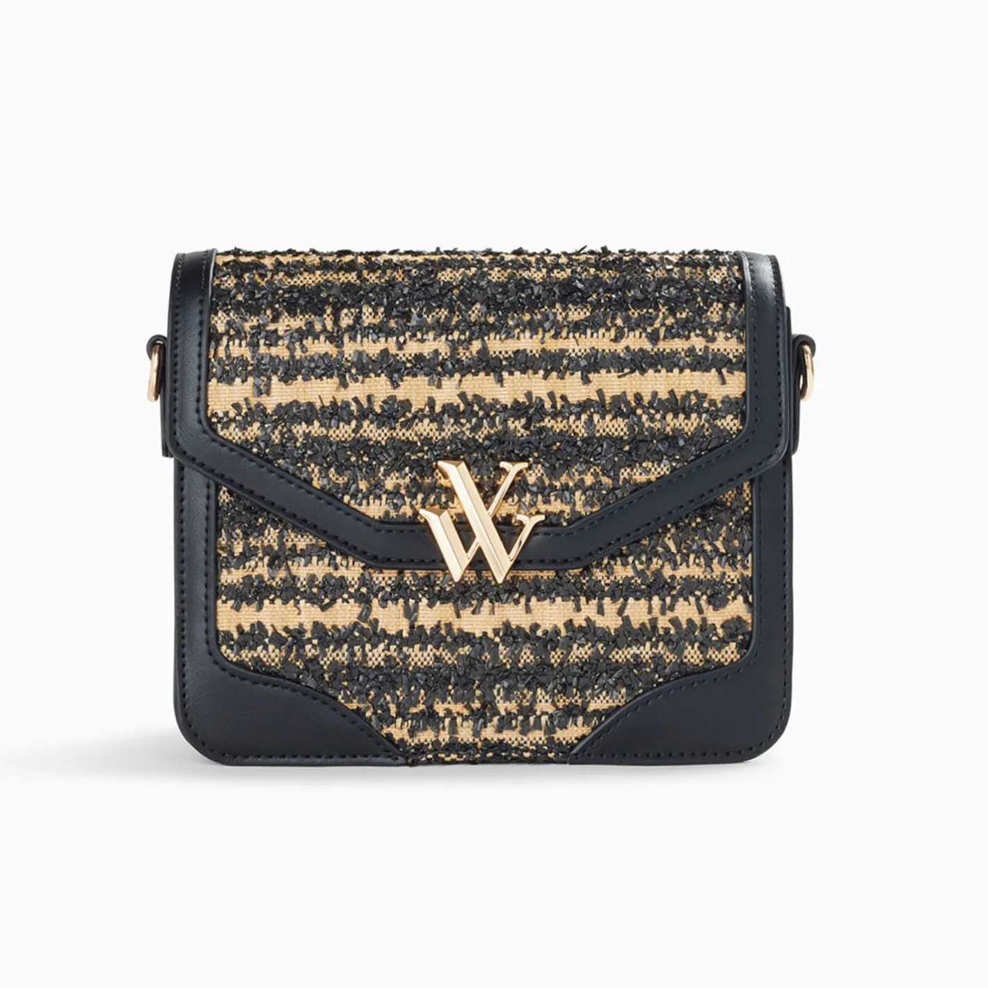Vanessa Wu Petit Sac Cartable Aline Noir Et Beige Best