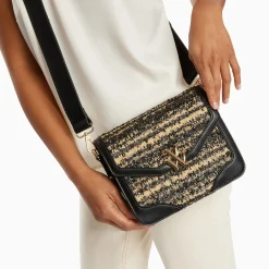Vanessa Wu Petit Sac Cartable Aline Noir Et Beige Best