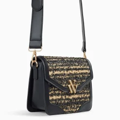 Vanessa Wu Petit Sac Cartable Aline Noir Et Beige Best