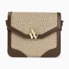 Vanessa Wu Petit Sac Cartable Blair Marron En Tweed Discount