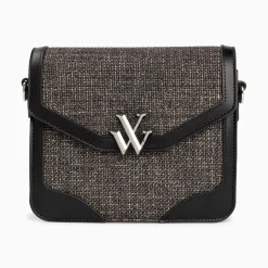 Vanessa Wu Petit Sac Cartable Blair Noir En Tweed Hot