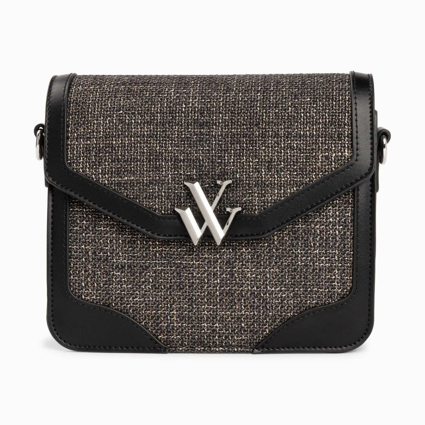 Vanessa Wu Petit Sac Cartable Blair Noir En Tweed Hot
