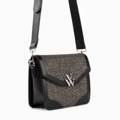 Vanessa Wu Petit Sac Cartable Blair Noir En Tweed Hot