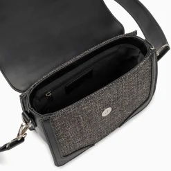 Vanessa Wu Petit Sac Cartable Blair Noir En Tweed Hot