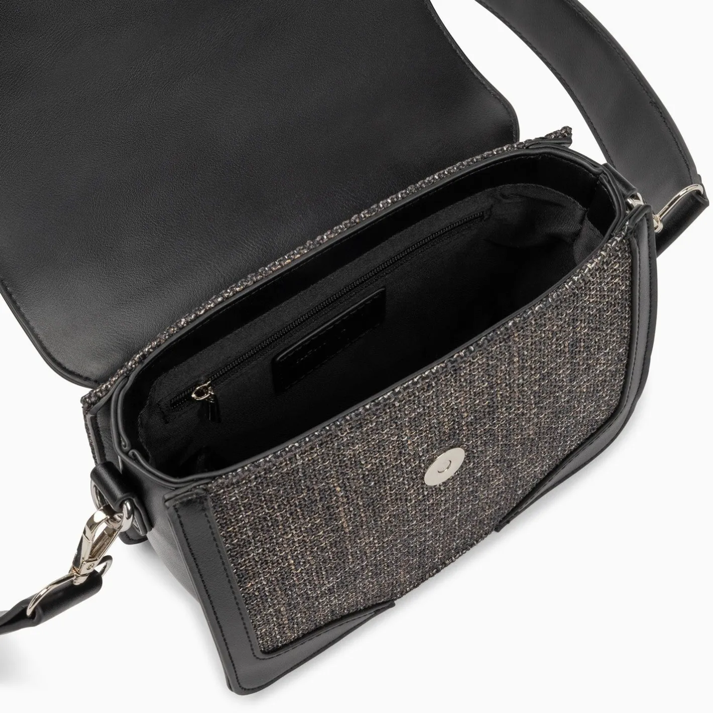 Vanessa Wu Petit Sac Cartable Blair Noir En Tweed Hot