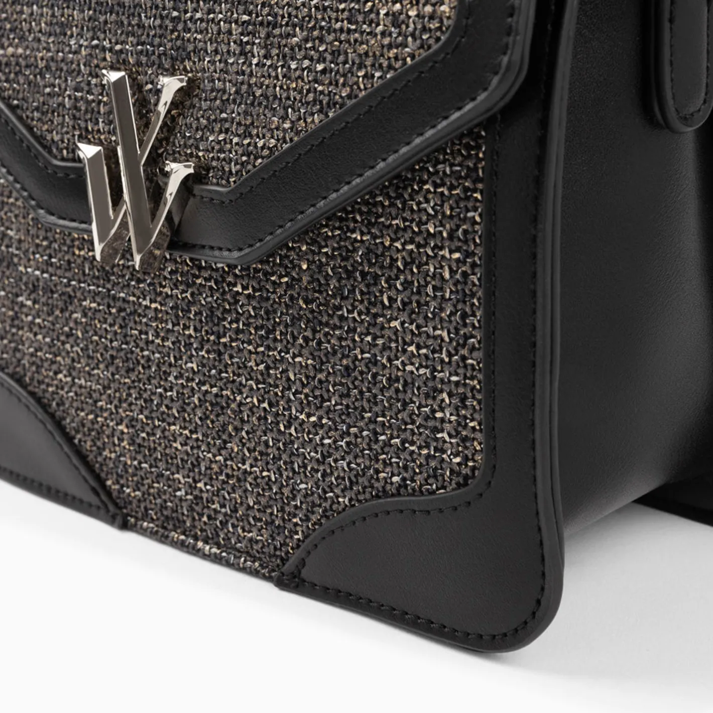 Vanessa Wu Petit Sac Cartable Blair Noir En Tweed Hot