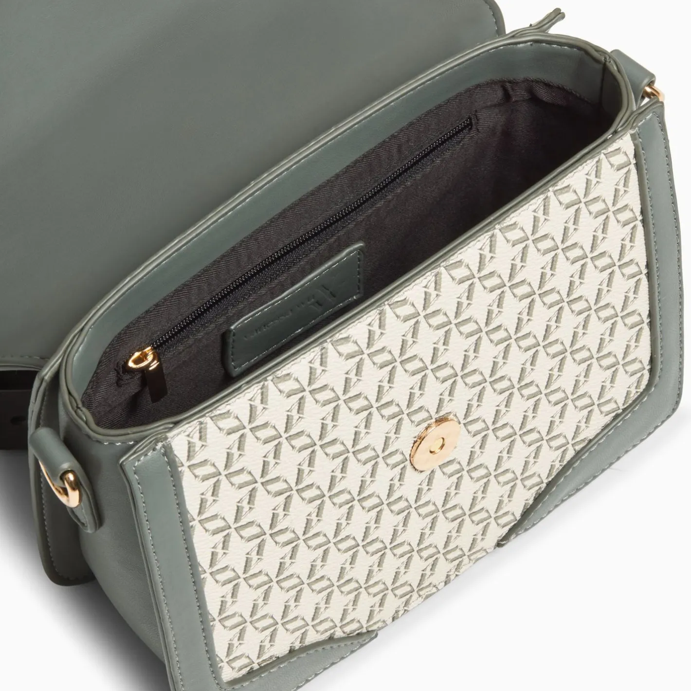 Vanessa Wu Petit Sac Cartable Karen Vert A Toile Monogramme Sale
