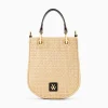 Vanessa Wu Petit Sac Mounia En Raphia Beige A Details Noirs Discount