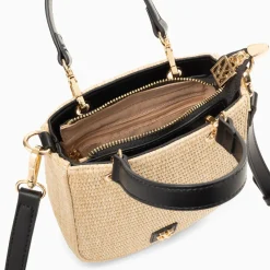 Vanessa Wu Petit Sac Mounia En Raphia Beige A Details Noirs Discount