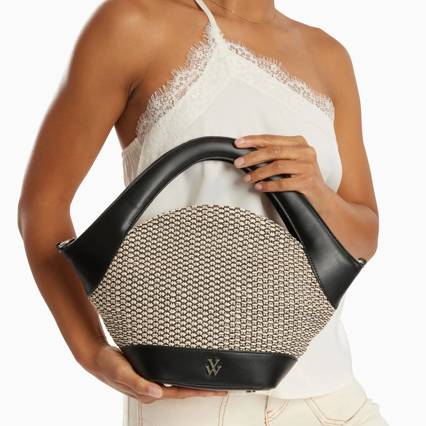 Vanessa Wu Petit Sac Panier Juliane Noir Discount