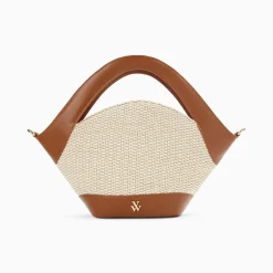 Vanessa Wu Petit Sac Panier Juliane Beige Et Camel Clearance
