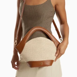 Vanessa Wu Petit Sac Panier Juliane Beige Et Camel Clearance