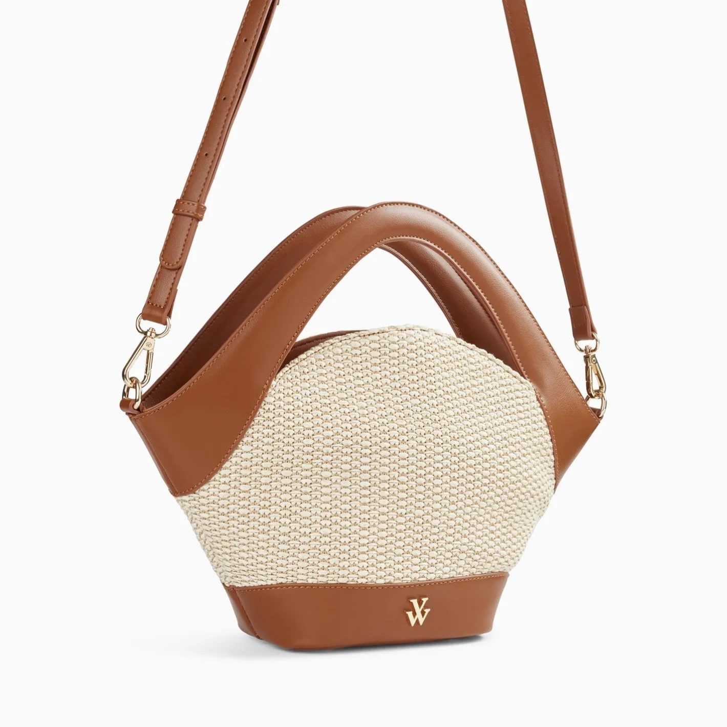Vanessa Wu Petit Sac Panier Juliane Beige Et Camel Clearance