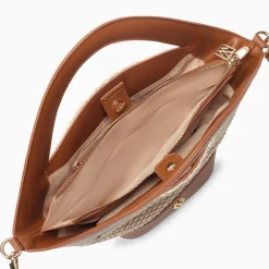 Vanessa Wu Petit Sac Panier Juliane Beige Et Camel Clearance
