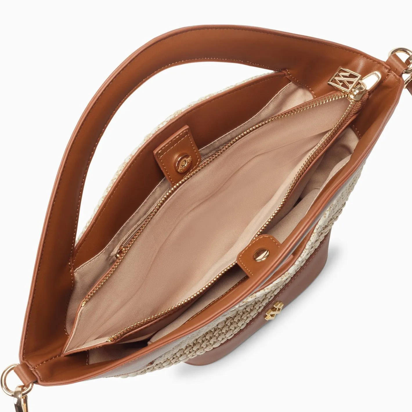 Vanessa Wu Petit Sac Panier Juliane Beige Et Camel Clearance