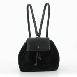 Vanessa Wu Sac A Dos Edith Noir En Fausse Fourrure Outlet