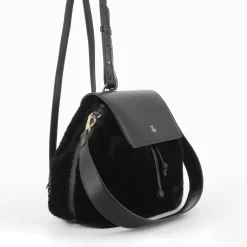 Vanessa Wu Sac A Dos Edith Noir En Fausse Fourrure Outlet