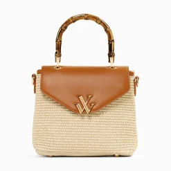 Vanessa Wu Sac A Main Gwenaelle Camel A Anse En Faux Bambou Sale