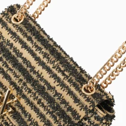 Vanessa Wu Sac A Main Naomi Noir Et Beige A Chaine Clearance