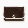 Vanessa Wu Sac Bandouliere Bertina Marron A Rabat Et Faux Shearling Outlet