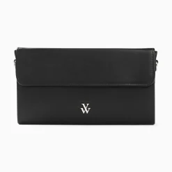 Vanessa Wu Sac Bandouliere Sydney Noir A Rabat Et Strass Best