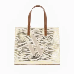Vanessa Wu Sac Cabas Monogramme Emilia Zebre Or Outlet