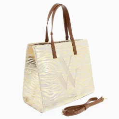 Vanessa Wu Sac Cabas Monogramme Emilia Zebre Or Outlet