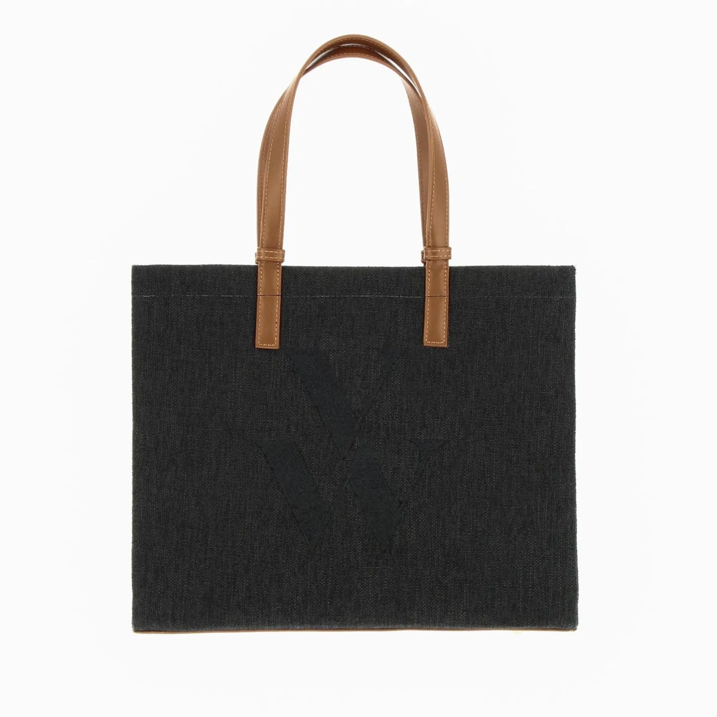 Vanessa Wu Sac Cabas Monogramme Emilia Noir Best