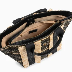 Vanessa Wu Sac Cabas Trapeze Maya Noir A Franges Online