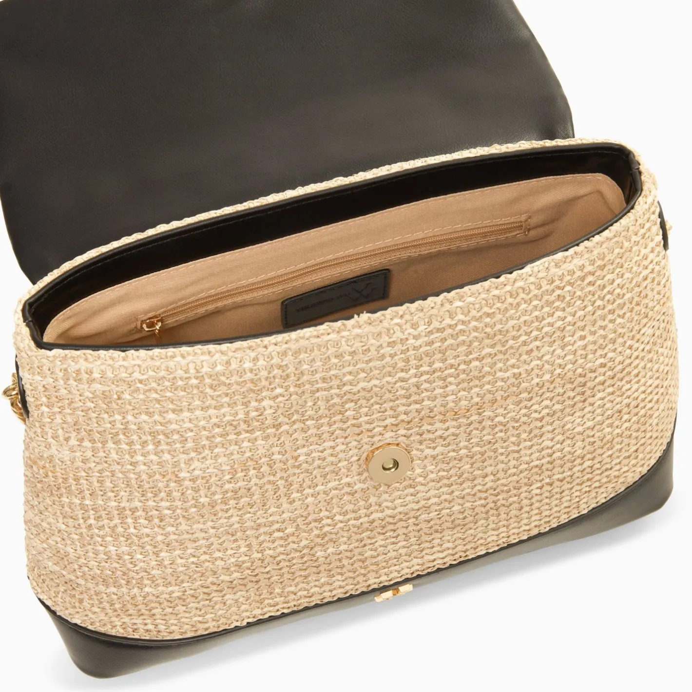 Vanessa Wu Sac Cartable Katie En Raphia Beige A Details Noirs Best