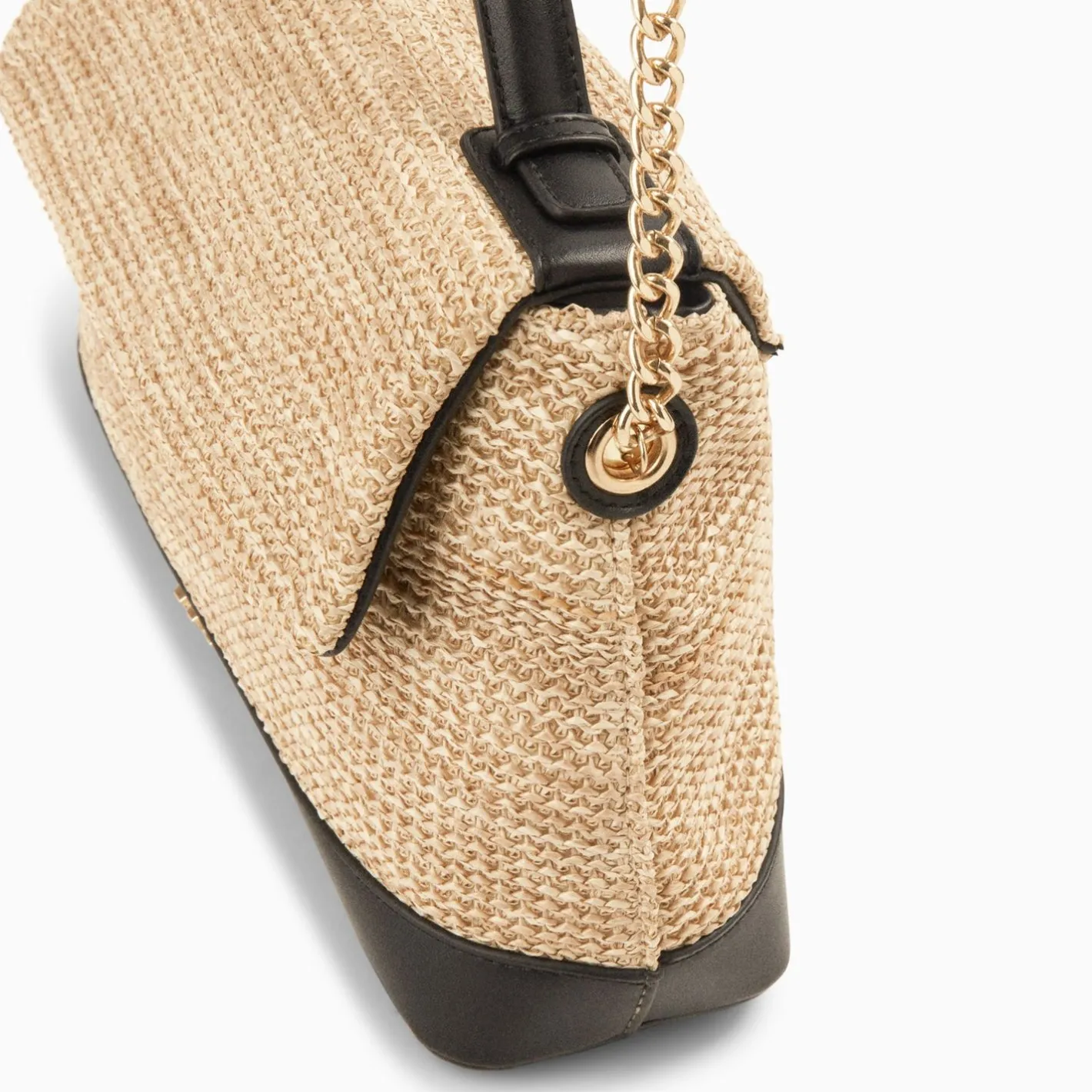 Vanessa Wu Sac Cartable Katie En Raphia Beige A Details Noirs Best