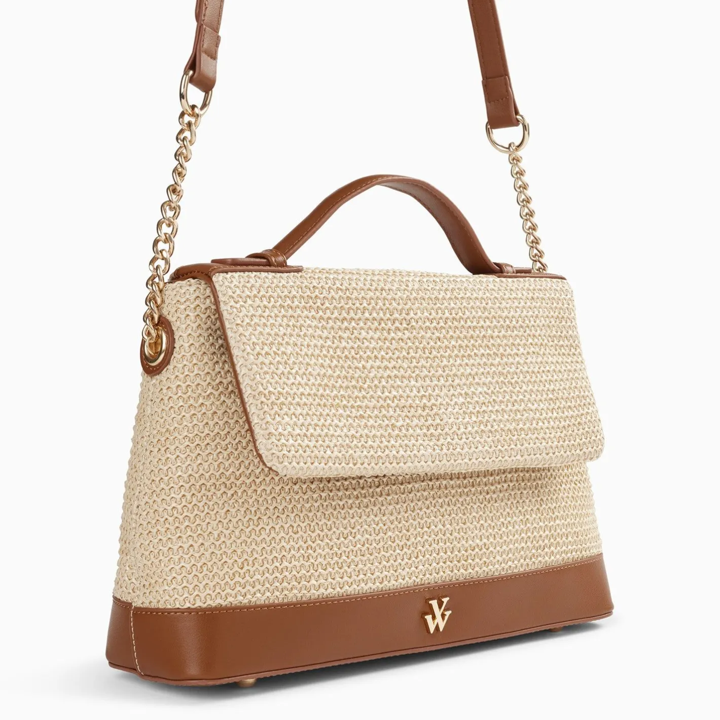 Vanessa Wu Sac Cartable Lisa En Raphia Beige A Details Camel Best