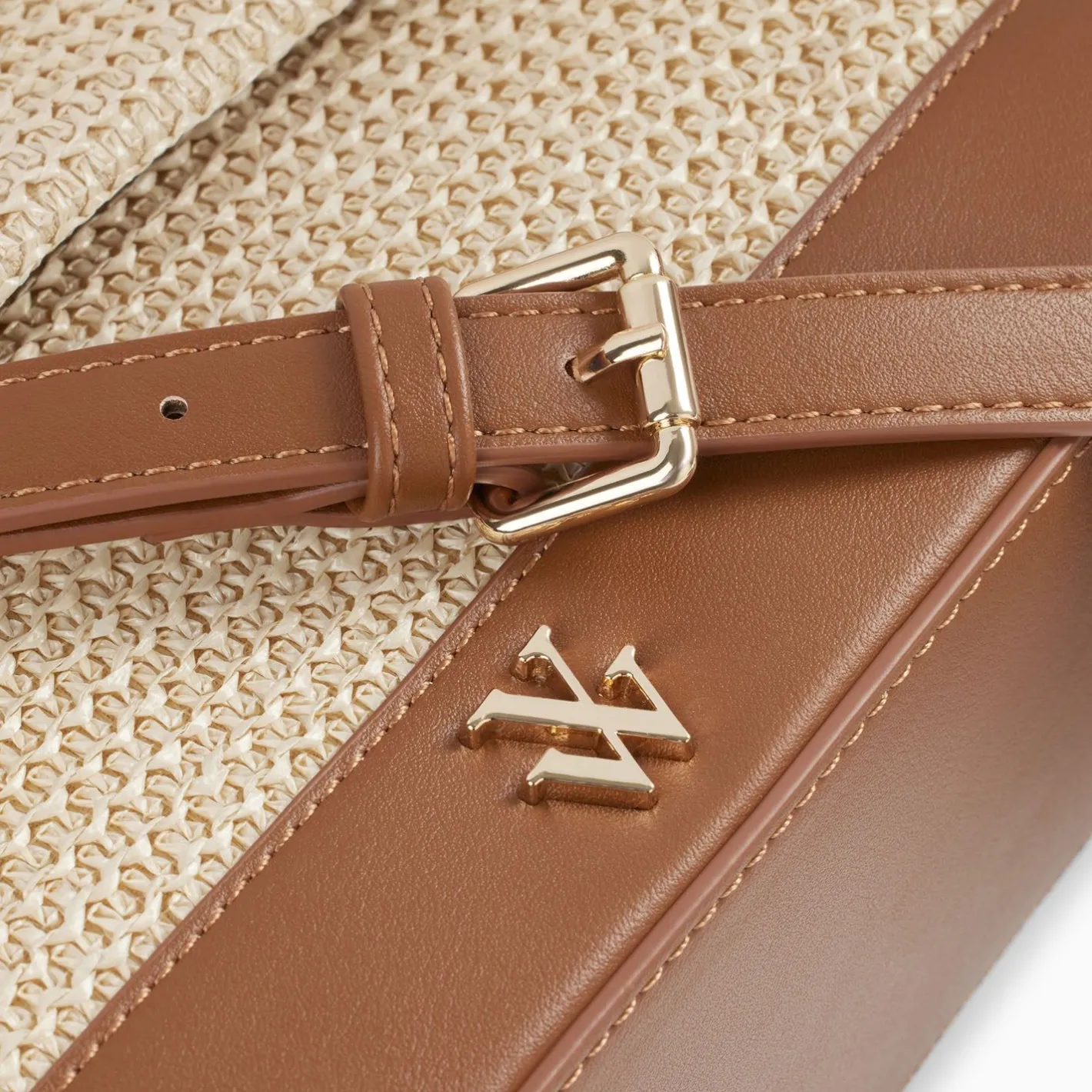 Vanessa Wu Sac Cartable Lisa En Raphia Beige A Details Camel Best