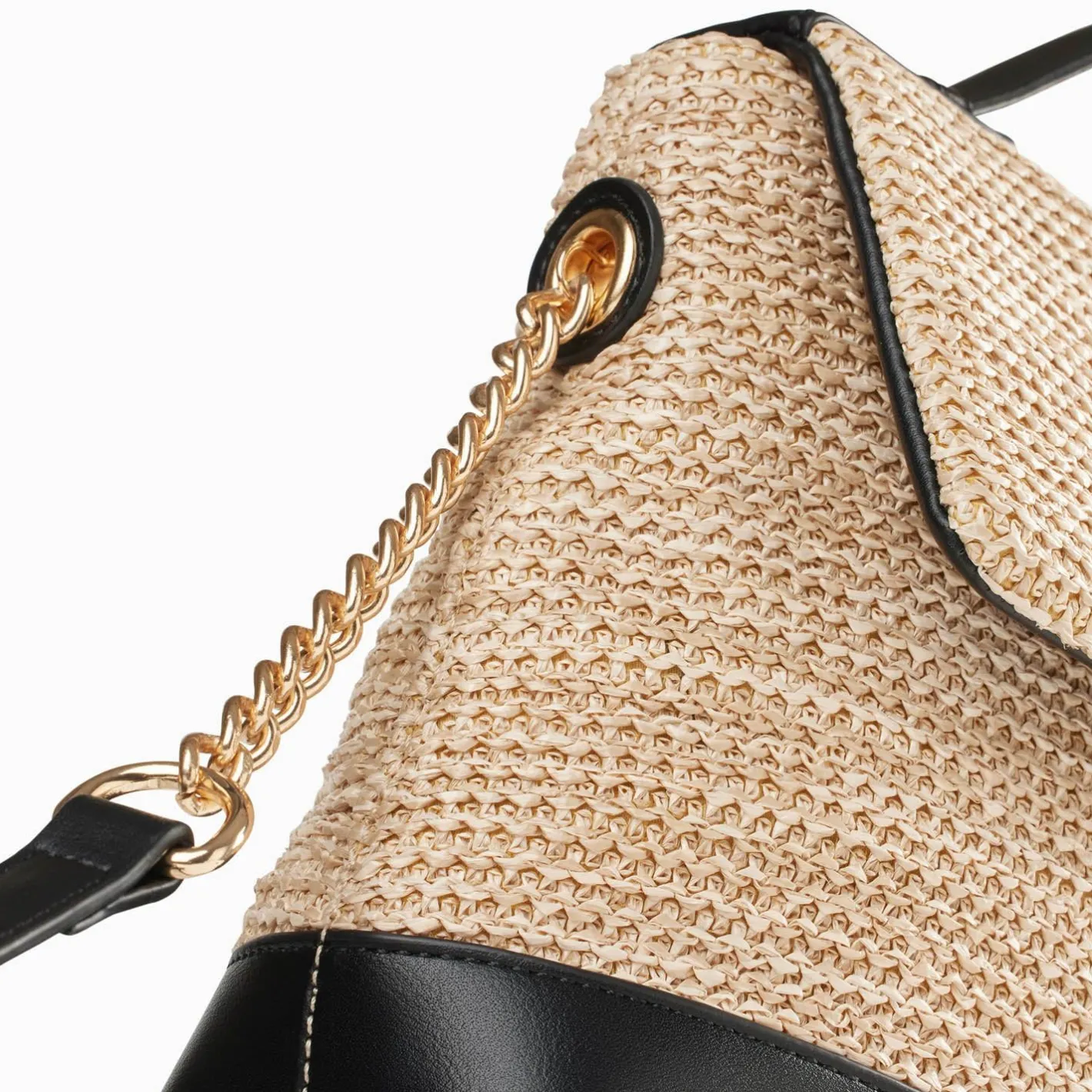 Vanessa Wu Sac Cartable Lisa En Raphia Beige A Details Noirs Online