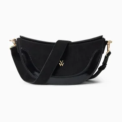 Vanessa Wu Sac Demi-Lune Rym Noir Bi-Matiere Online