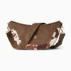 Vanessa Wu Sac Demi-Lune Rym Taupe Bi-Matiere Discount