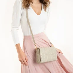 Vanessa Wu Sac Matelasse Noelie Monogrammes Beige Online