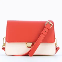 Vanessa Wu Sac Rigide Lucia Rouge Et Jaune A Rabat Best