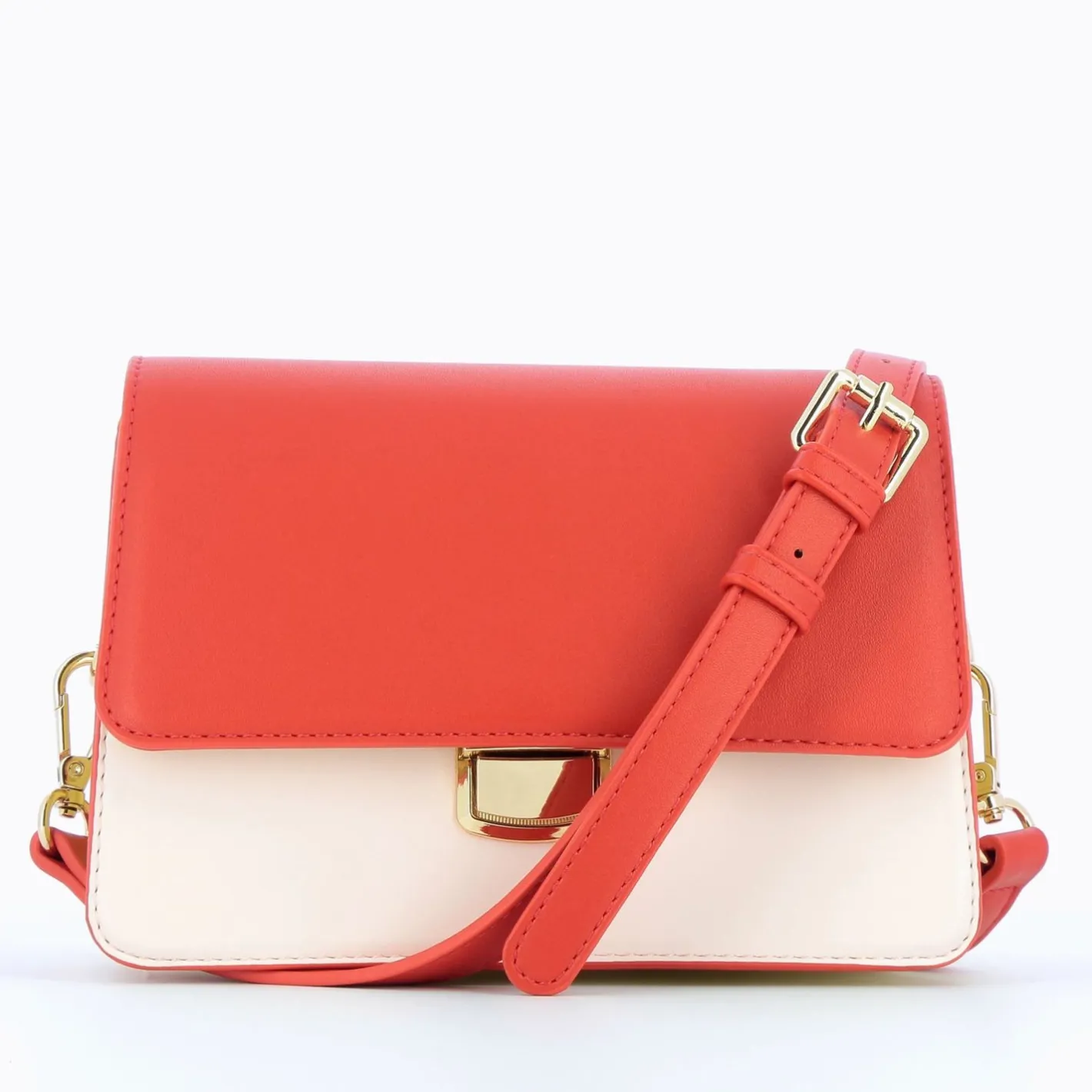 Vanessa Wu Sac Rigide Lucia Rouge Et Jaune A Rabat Best