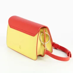 Vanessa Wu Sac Rigide Lucia Rouge Et Jaune A Rabat Best