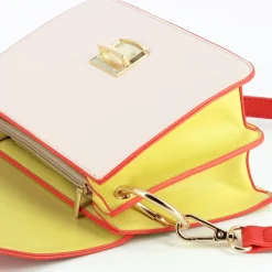 Vanessa Wu Sac Rigide Lucia Rouge Et Jaune A Rabat Best