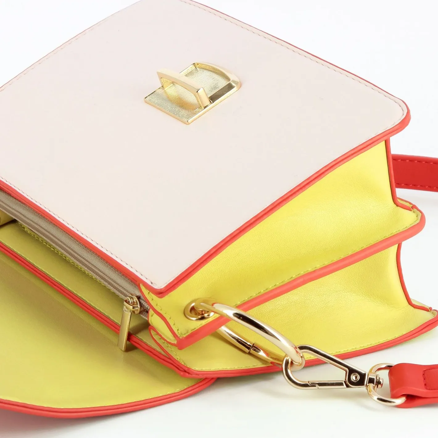 Vanessa Wu Sac Rigide Lucia Rouge Et Jaune A Rabat Best