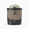 Vanessa Wu Sac Seau Maryline Noir En Raphia Tresse Sale