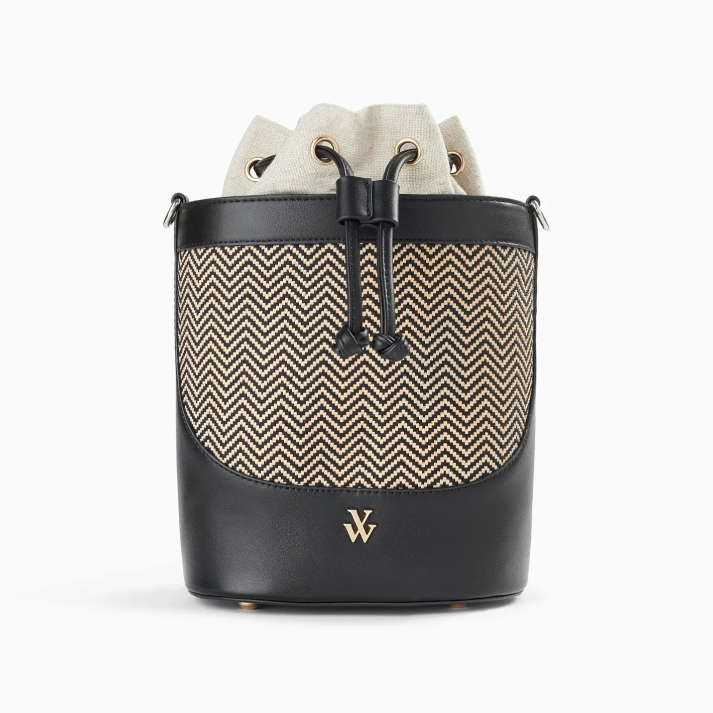 Vanessa Wu Sac Seau Maryline Noir En Raphia Tresse Sale