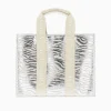 Vanessa Wu Sac Shopper Carolina Zebre Argent A Anses Beige Clearance