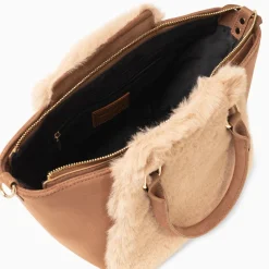 Vanessa Wu Sac Trapeze Filippa Bi-Matiere Camel