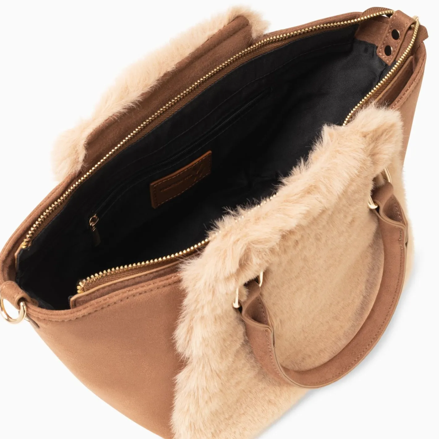 Vanessa Wu Sac Trapeze Filippa Bi-Matiere Camel