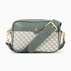 Vanessa Wu Sacoche Manelle Verte A Toile Monogramme Outlet