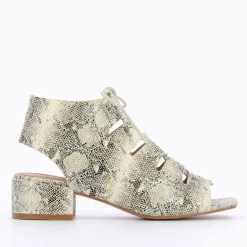 Vanessa Wu Sandales A Lacets Albane Imprime Serpent Outlet